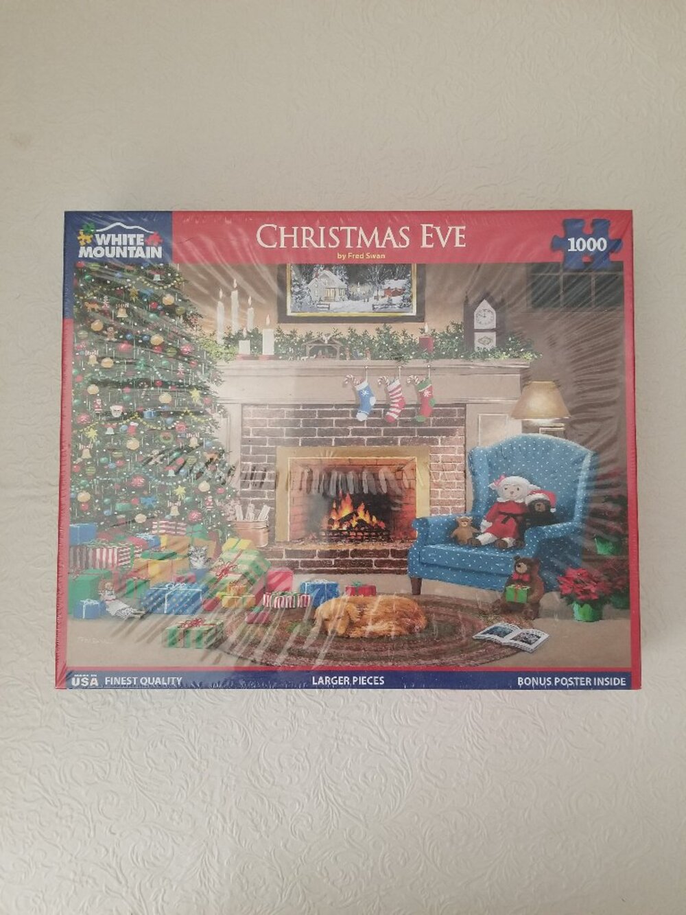 White Mountain CHRISTMAS EVE 1000 Piece Puzzle NEW Sealed Larger Pieces